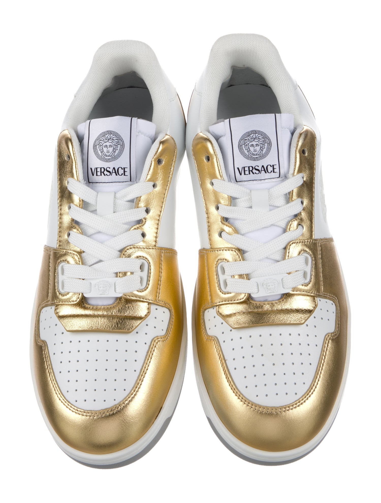 Versace Leather Colorblock Pattern Sneakers
